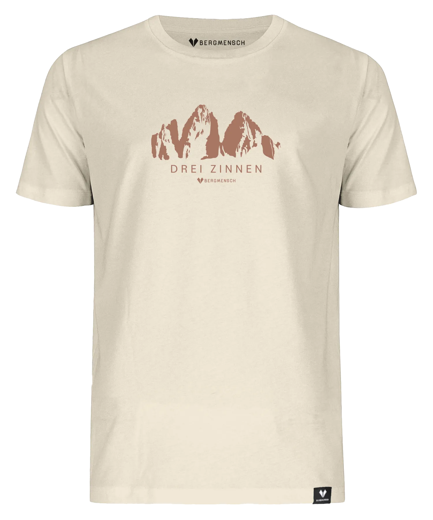 BERGMENSCH Unisex Premium Organic T-Shirt "Drei Zinnen" in Natural Raw