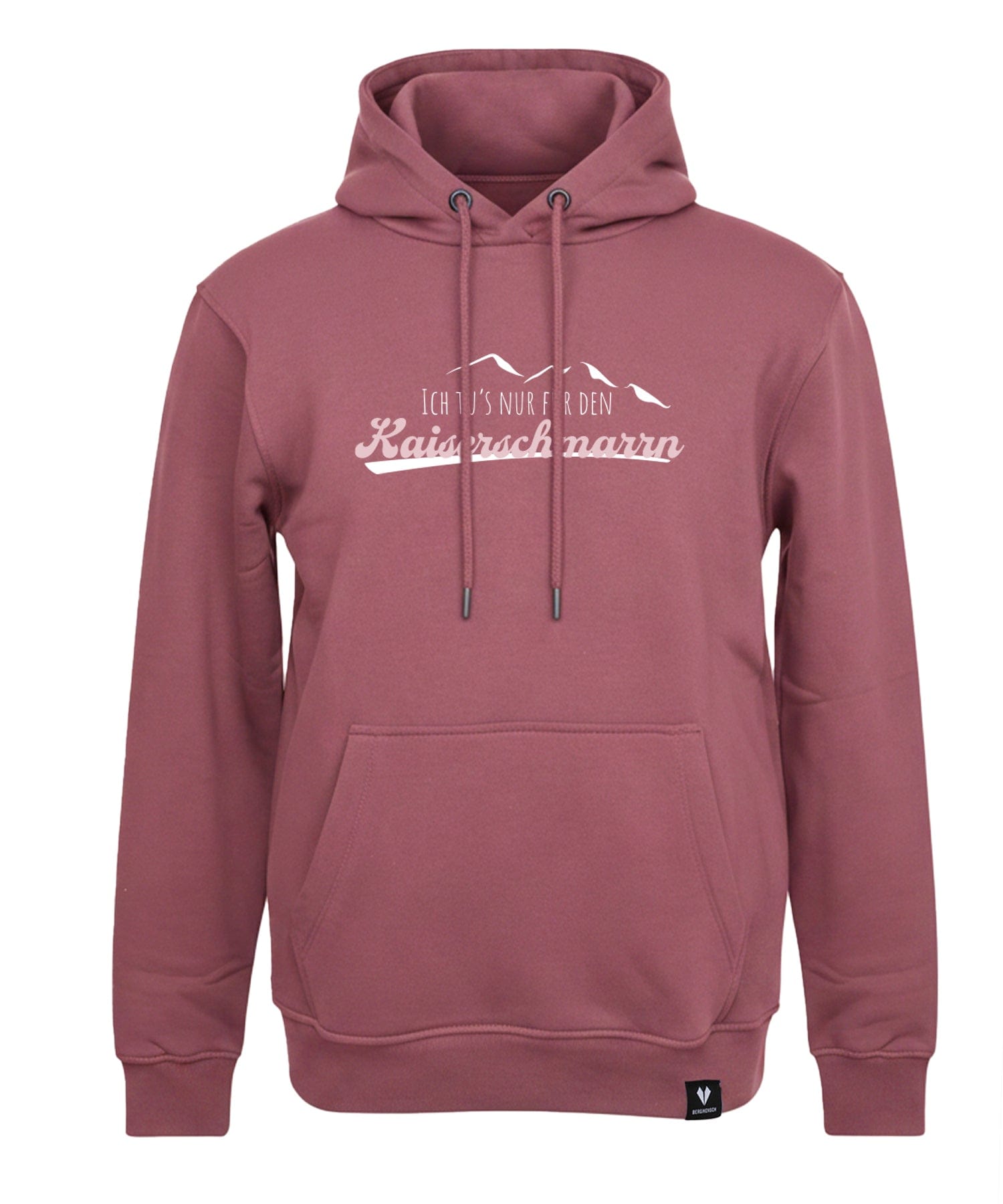 BERGMENSCH Unisex Premium Organic Hoodie "Kaiserschmarrn" in Hibiscus