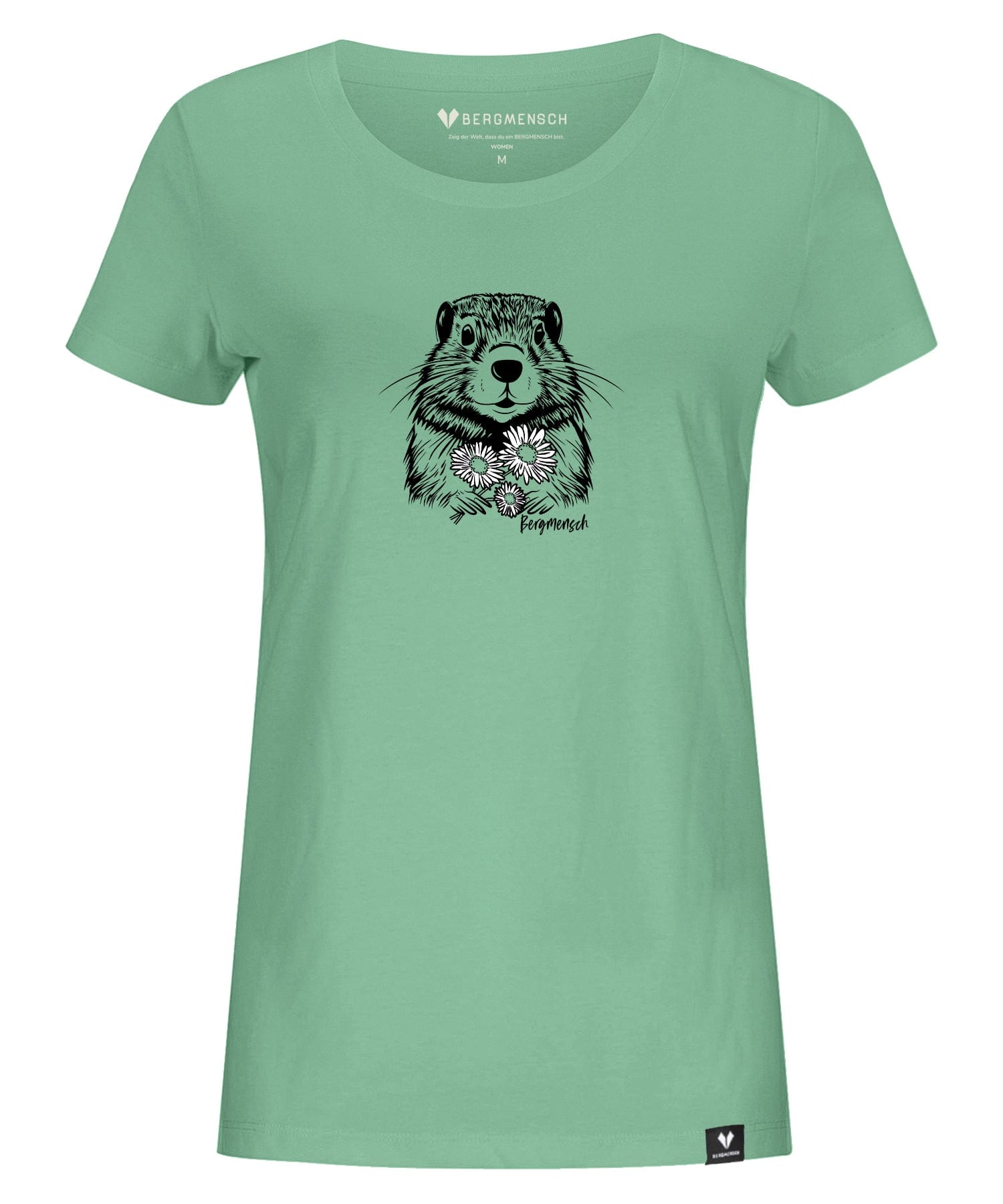 Murmeltier mit Blumen - Damen Premium Organic Shirt