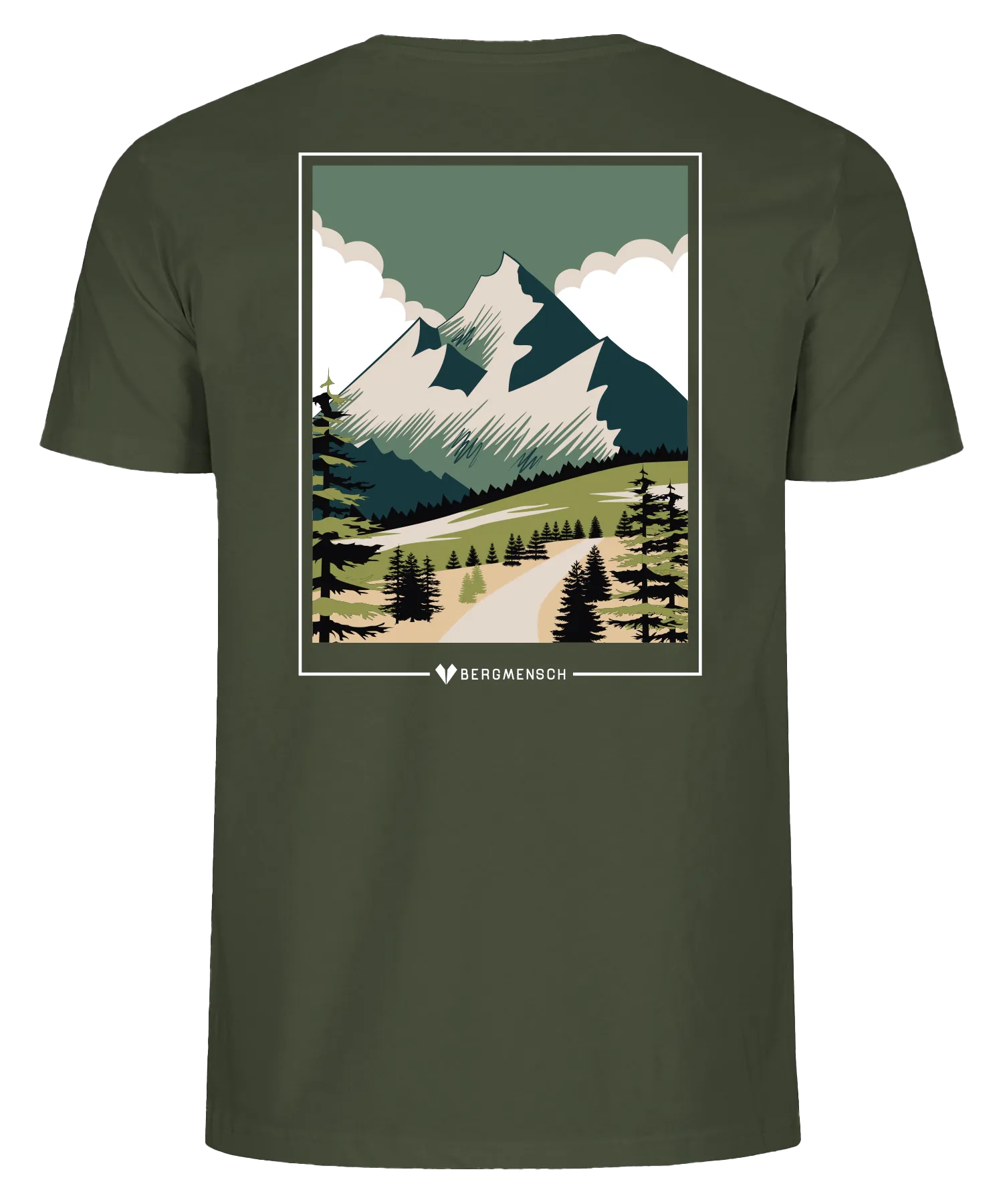 BERGMENSCH Unisex Premium Organic T-Shirt "Sommer in den Bergen" in Khaki