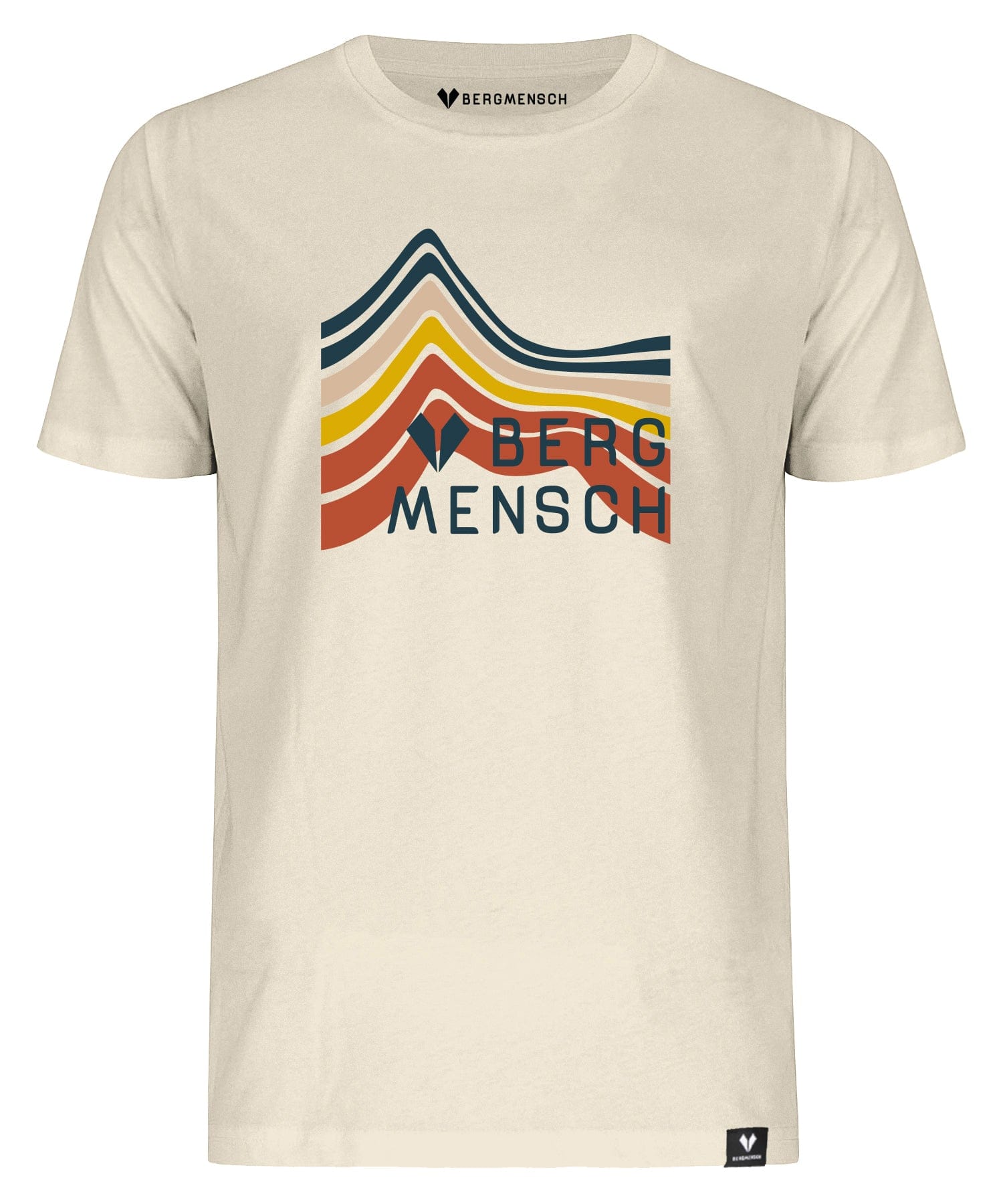 BERGMENSCH Unisex Premium Organic T-Shirt "Vintage Mountainview" in der Natural Raw
