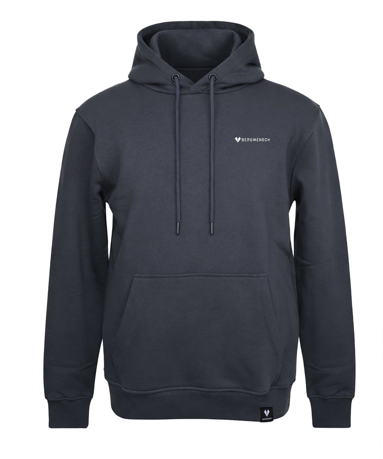 BERGMENSCH Unisex Premium Organic Hoodie "Winterpanorama Ski" in India Ink Grey