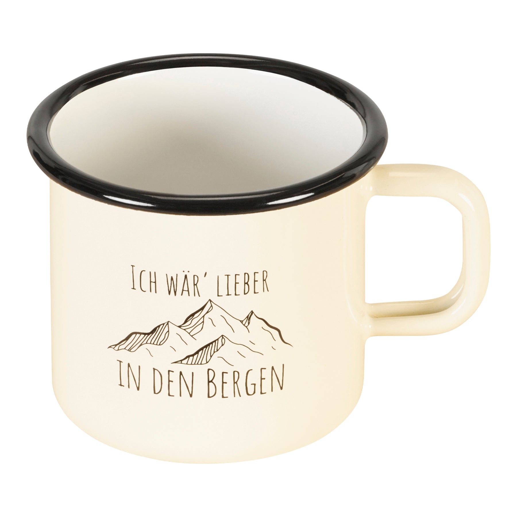 BERGMENSCH® - Emaille Tasse - In den Bergen von Bergmensch
