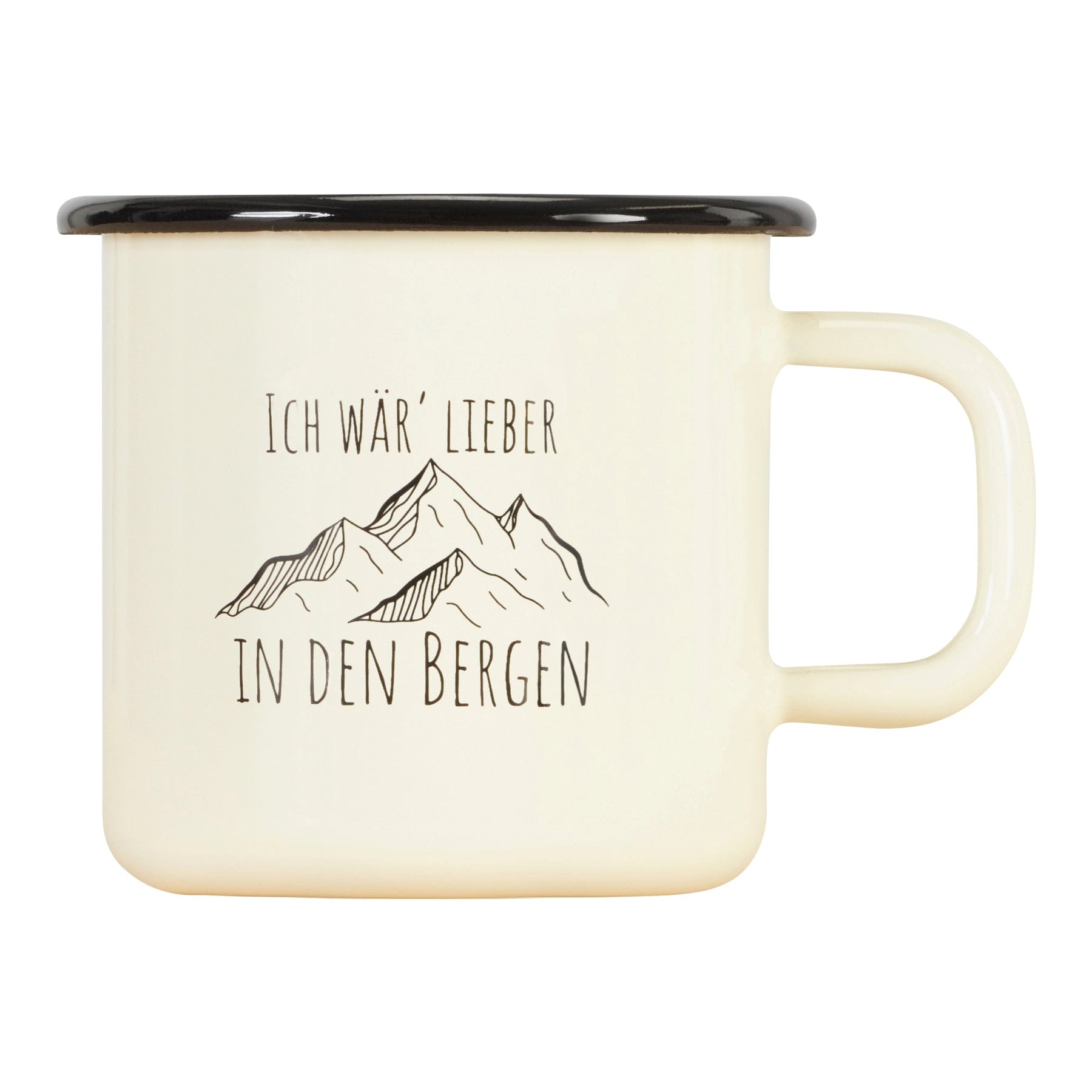 BERGMENSCH® - Emaille Tasse - In den Bergen von Bergmensch