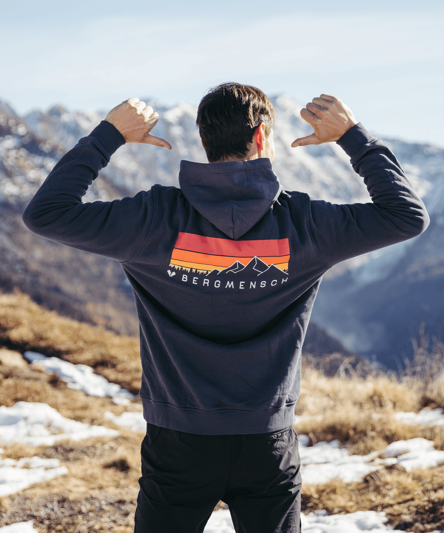 Mountain Sunset (Backprint) - Unisex Premium Organic Hoodie