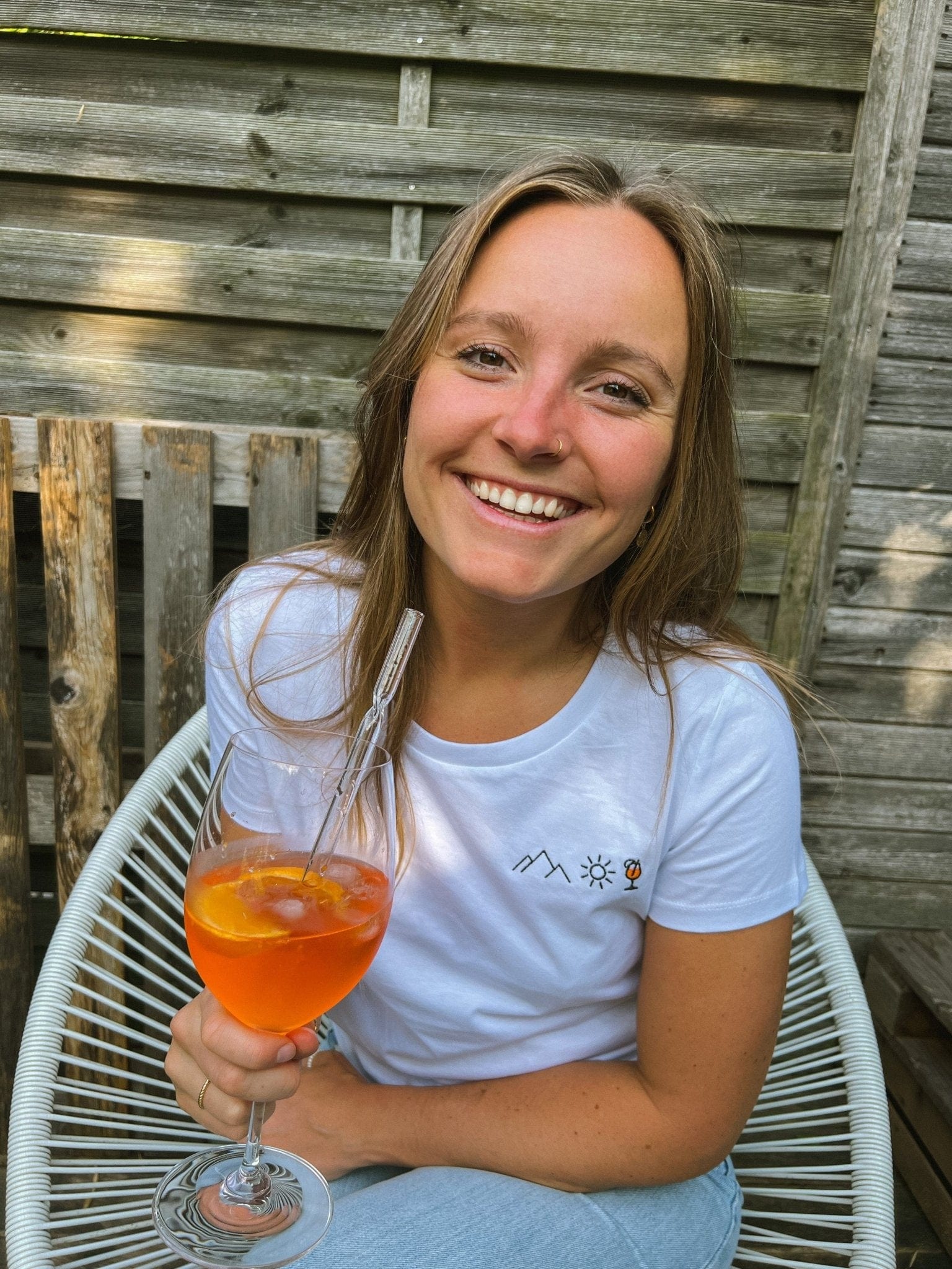 Berg Sonne Spritz (Stick) - Damen Premium Organic Shirt von Bergmensch