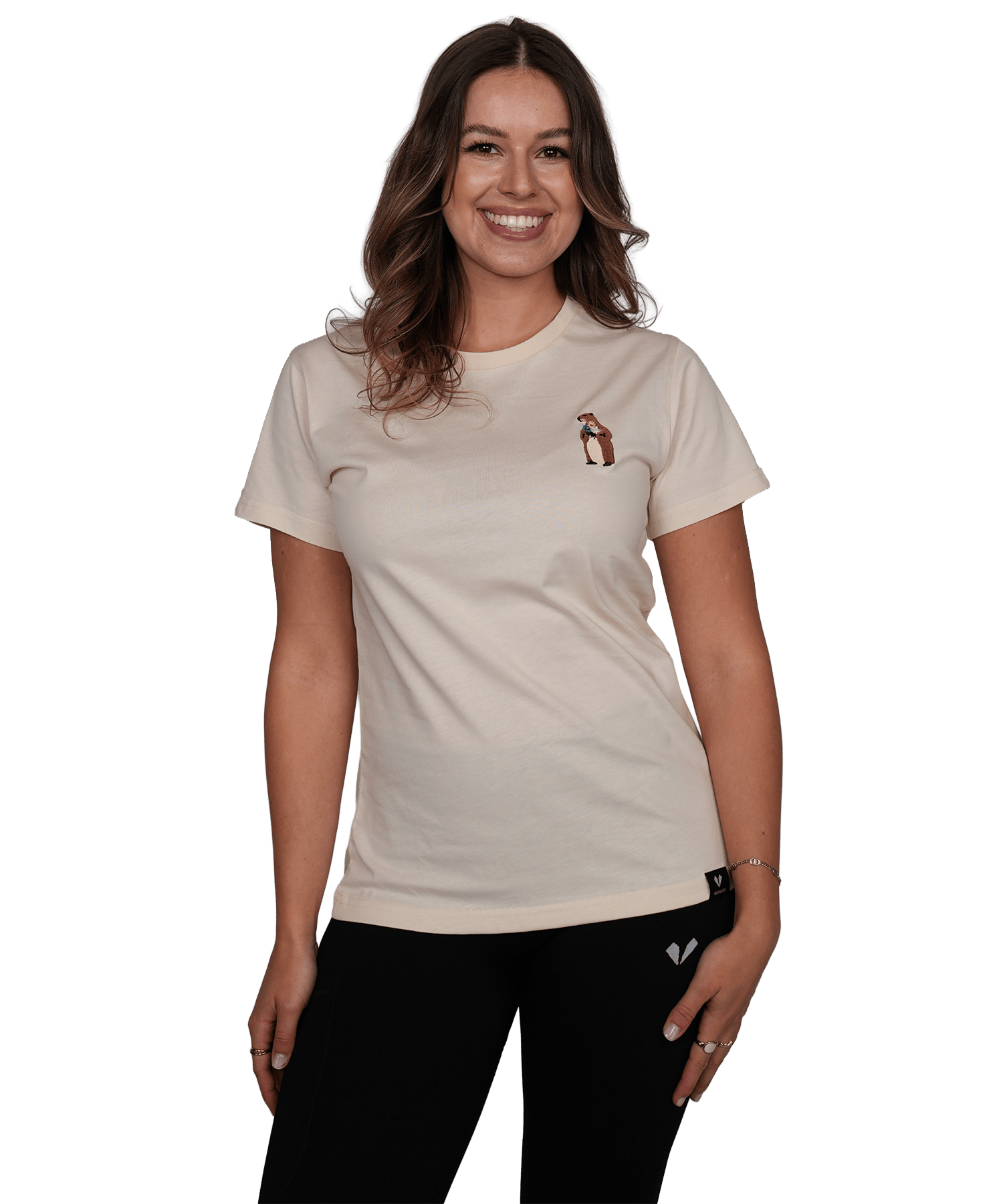 Murmeltier Blumen (Stick) - Damen Premium Organic Shirt