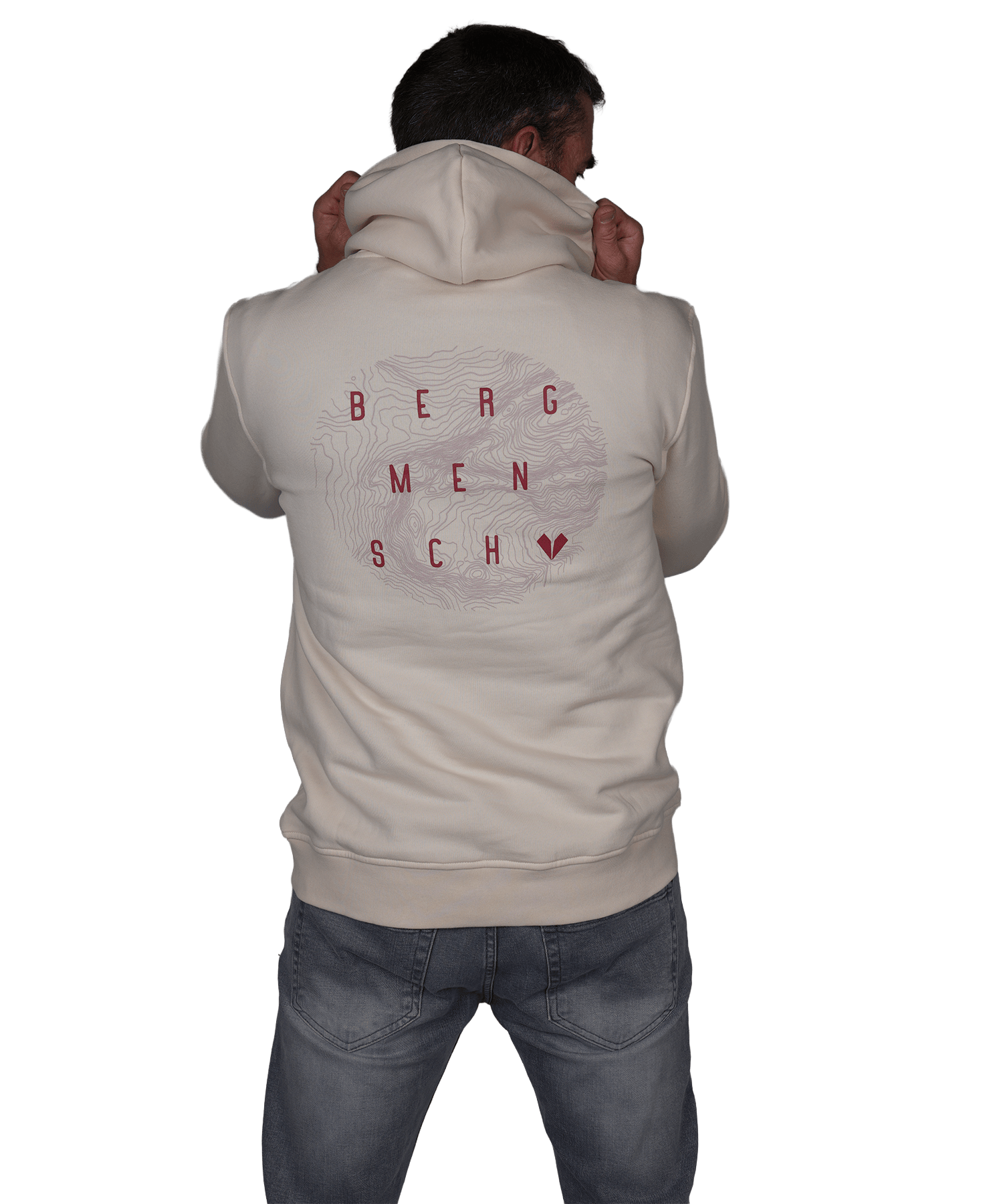 Bergmensch Topografie (rot) - Unisex Premium Organic Hoodie