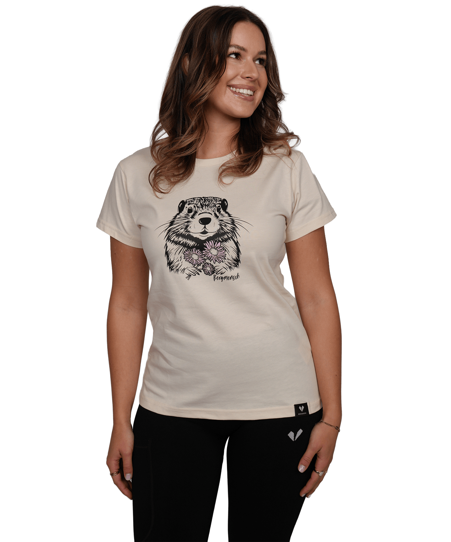 Murmeltier mit Blumen - Damen Premium Organic Shirt