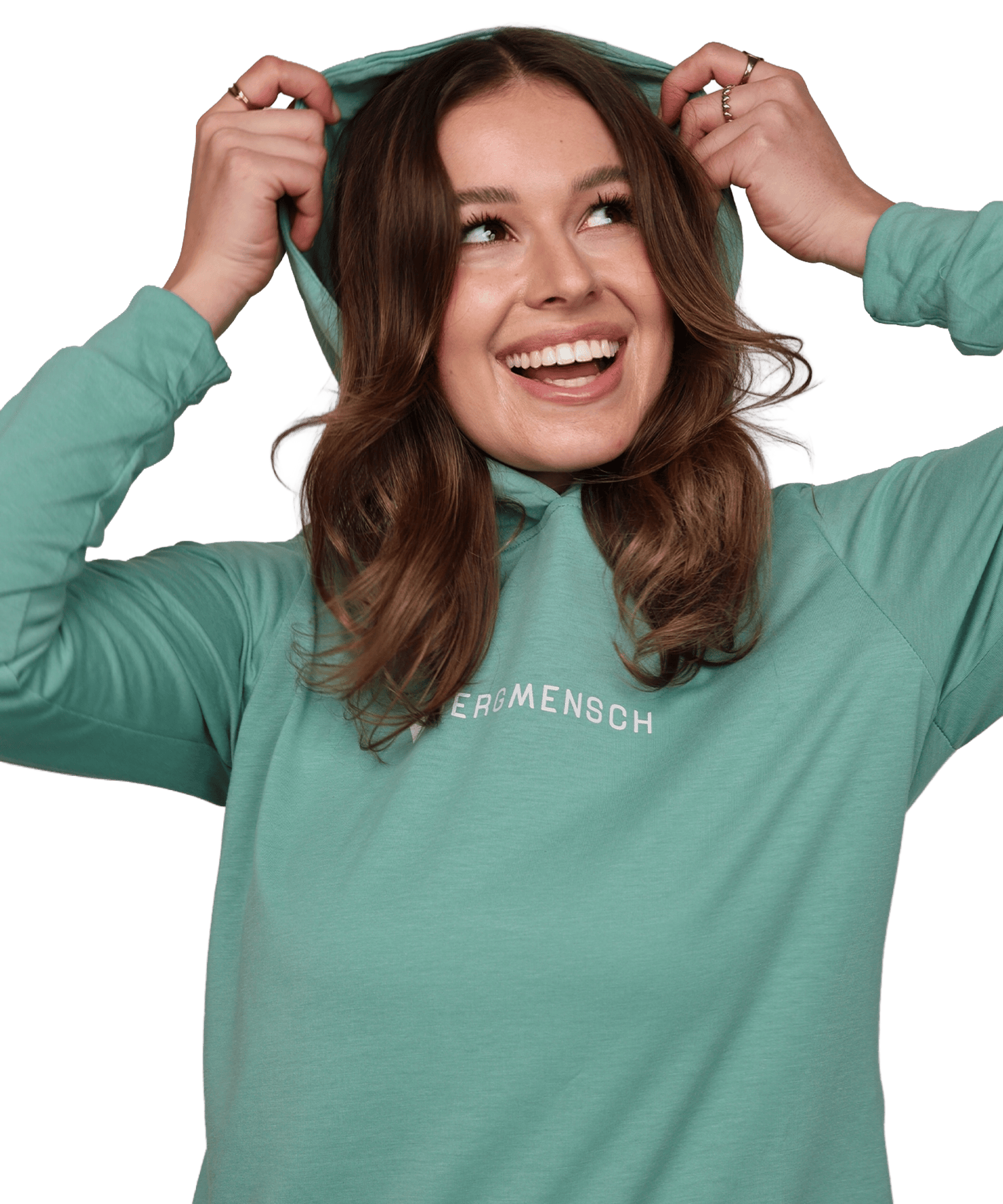 Detailbild vom Lightweight Damen drirelease Hoodie in der Farbe Dusty Mint