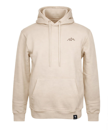 BERGMENSCH Unisex Premium Organic Hoodie "Bergsilhouette Stick" in Natural Raw