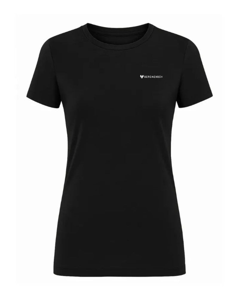 Damen Merino Essential Shirt von Bergmensch Frontansicht in Schwarz