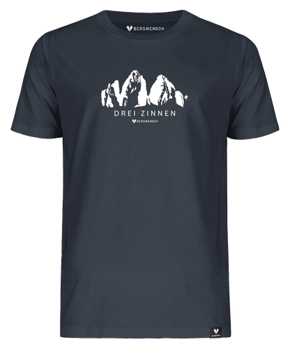 BERGMENSCH Unisex Premium Organic T-Shirt "Drei Zinnen" in India Ink Grey