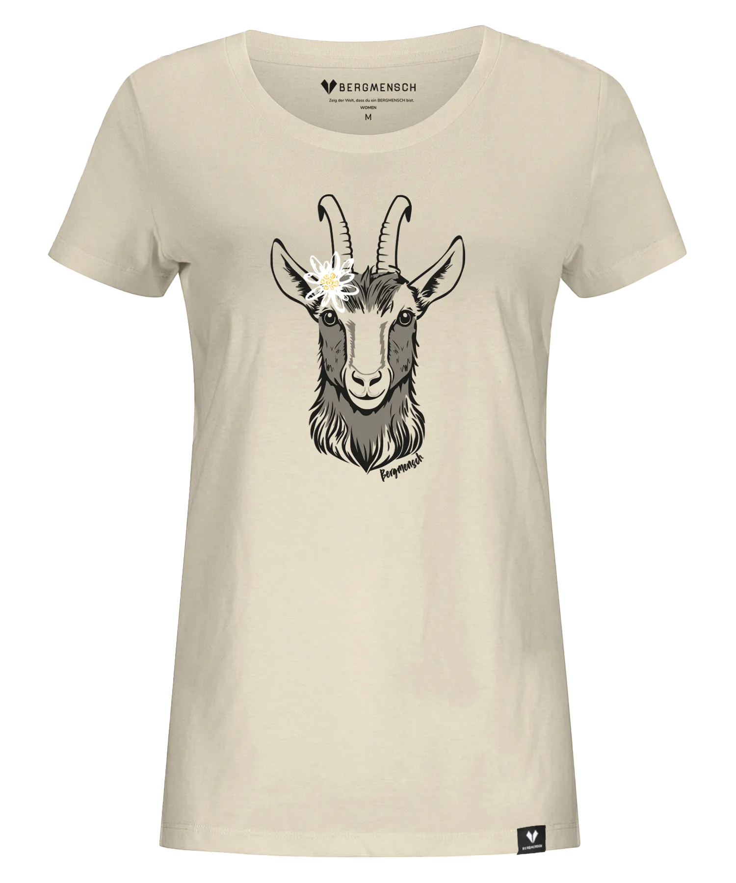 BERGMENSCH Damen Premium Organic T-Shirt "Gams" in Natural Raw