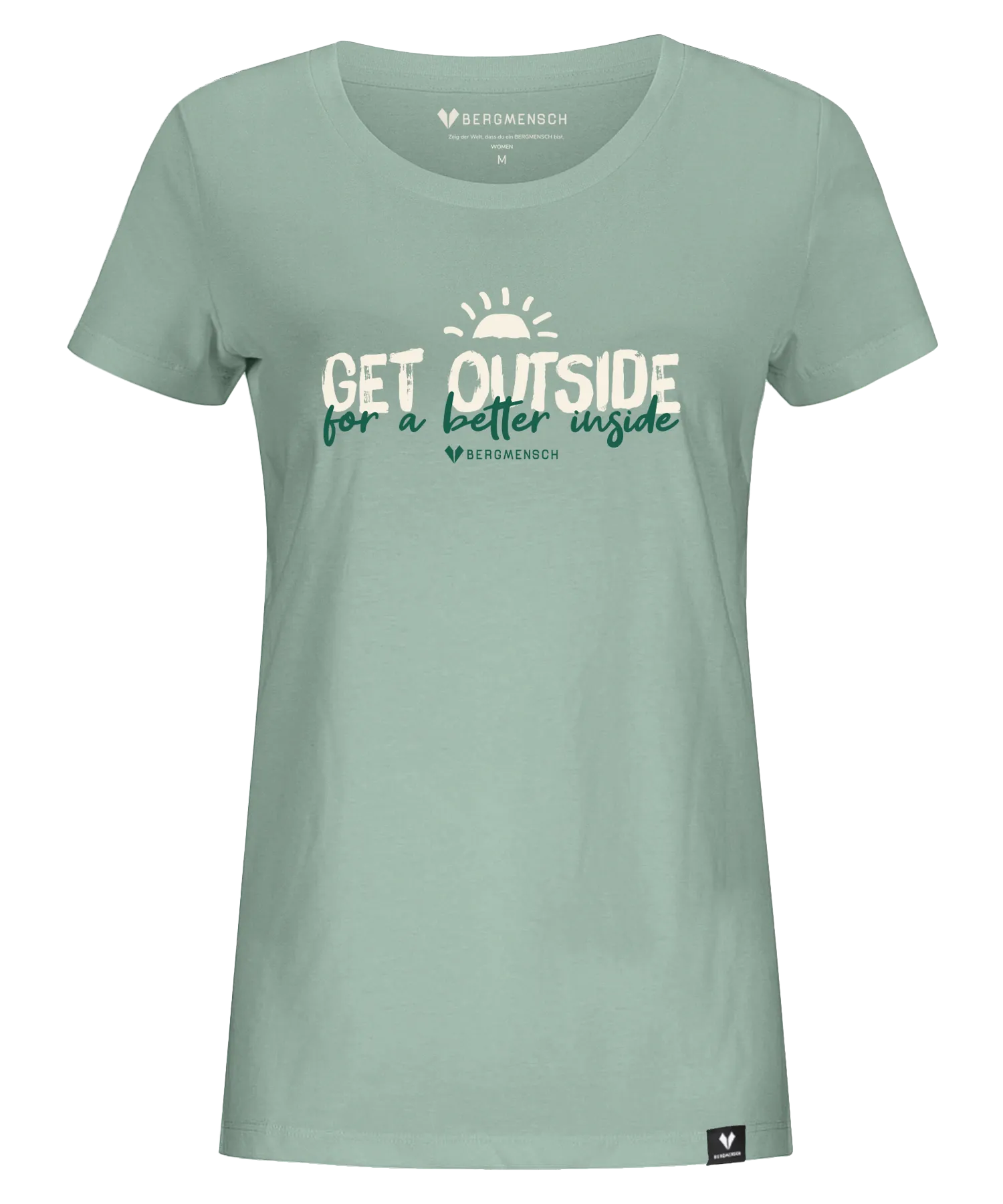 BERGMENSCH Damen Premium Organic T-Shirt "Get Outside" in Aloe