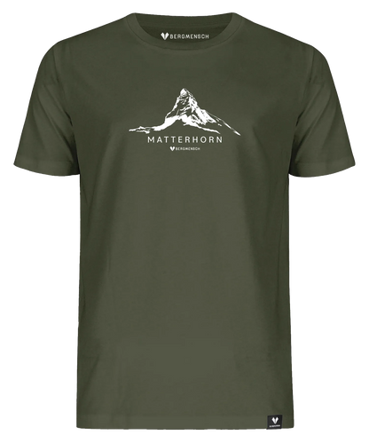 BERGMENSCH Unisex Premium Organic T-Shirt "Matterhorn" in Khaki