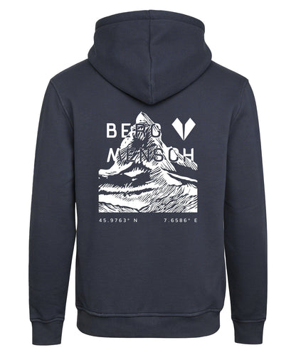 BERGMENSCH Unisex Premium Organic Hoodie "Matterhorn Backprint" in India Ink Grey