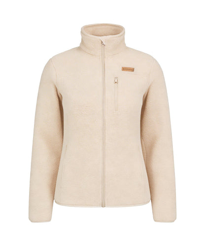 BERGMENSCH Damen Sherpa Fleece Jacke in Whitecap Grey