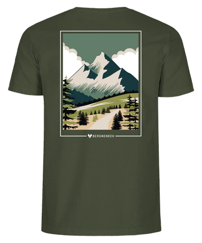 BERGMENSCH Unisex Premium Organic T-Shirt "Sommer in den Bergen" in Khaki