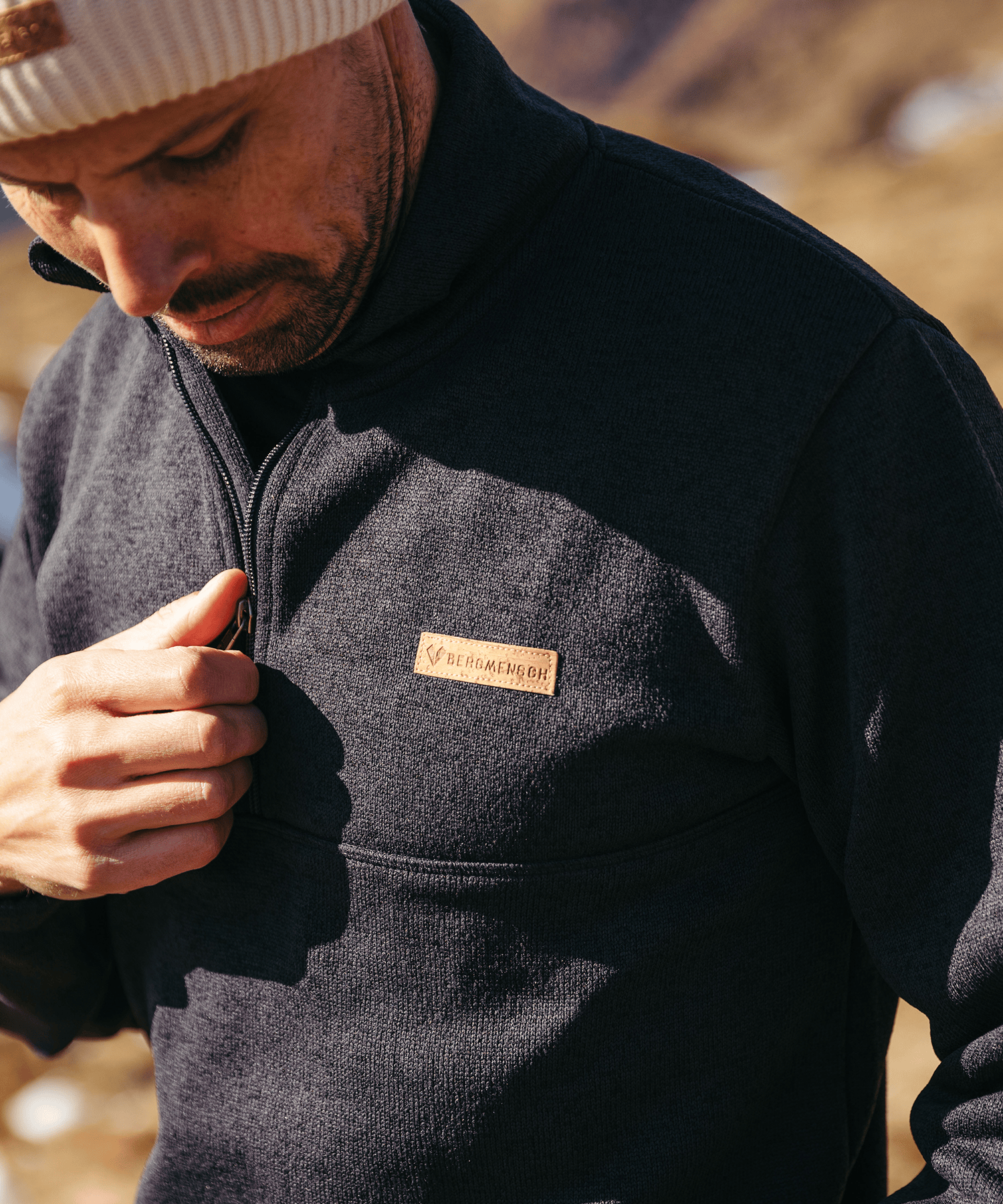 BERGMENSCH® - Herren Half-Zip Strickfleece