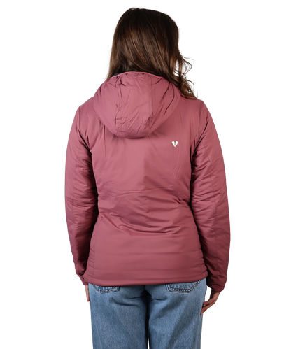 Rückansicht Bergmensch Damen Thermolite Jacke in Hibiskus