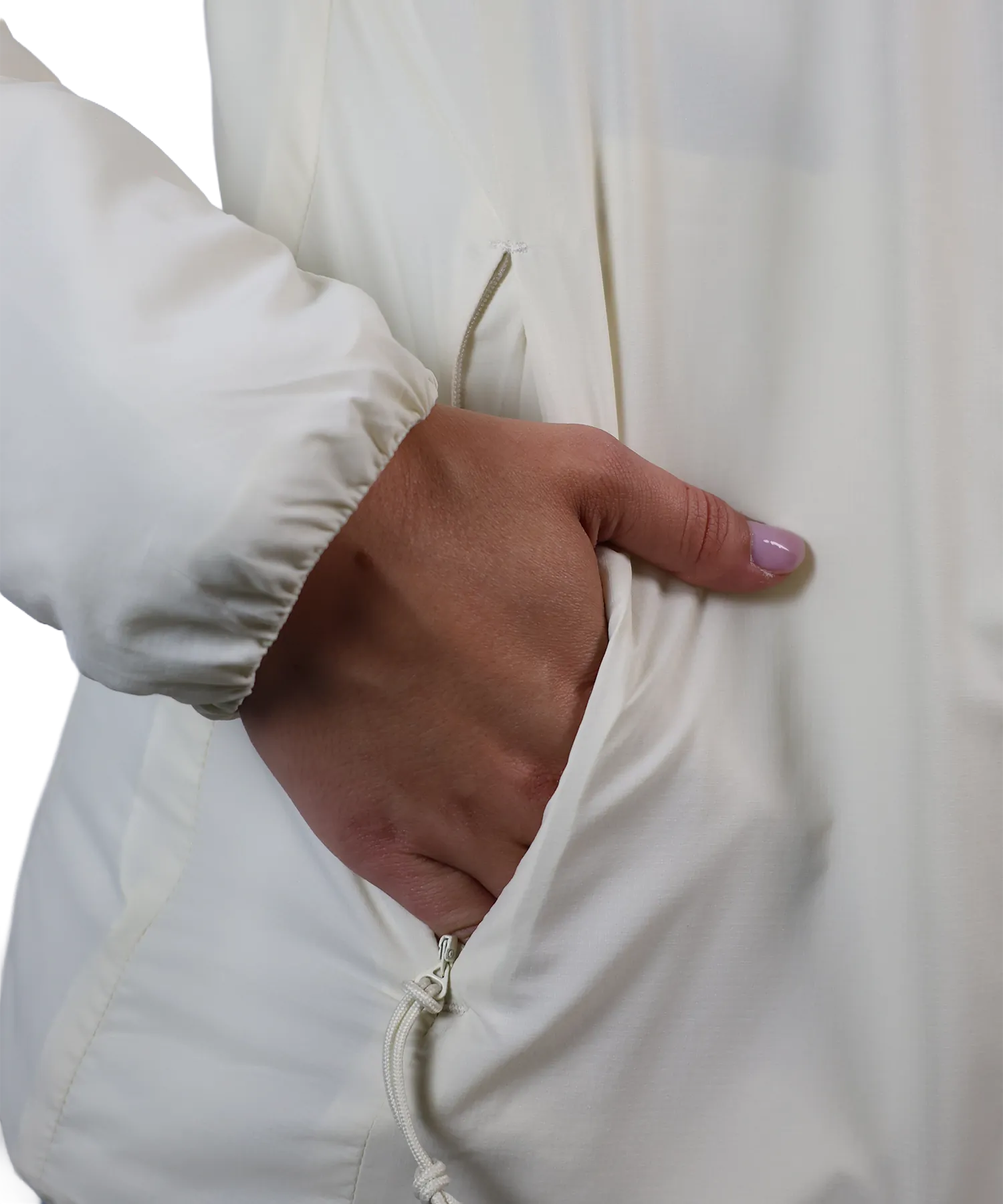 Detailansicht Bergmensch Damen Thermolite Jacke in Whitecap Grey