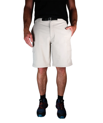 Frontansicht Bergmensch Zip off Hose Herren in Warm Taupe  kurz