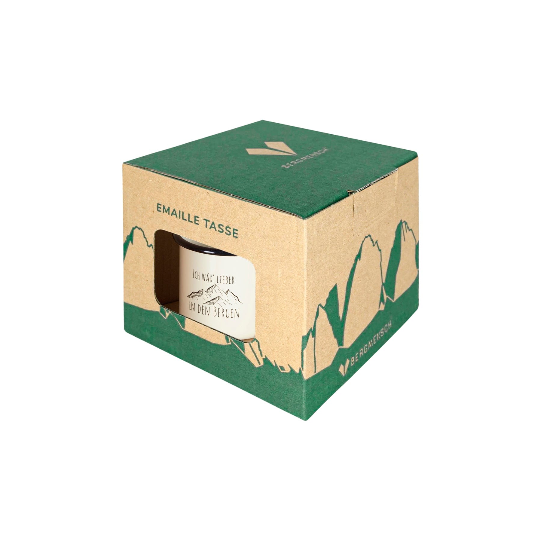 BERGMENSCH® - Emaille Tasse - In den Bergen von Bergmensch