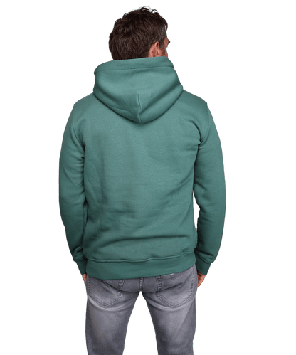 Rückansicht vom Berglinien - Unisex Premium Organic Hoodie in der Farbe Deep Lake
