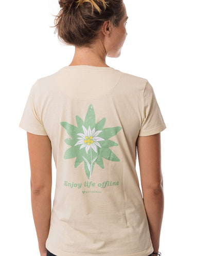 Edelweiss Backprint - Damen EcoBlend Shirt von Bergmensch